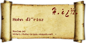 Hohn Írisz névjegykártya